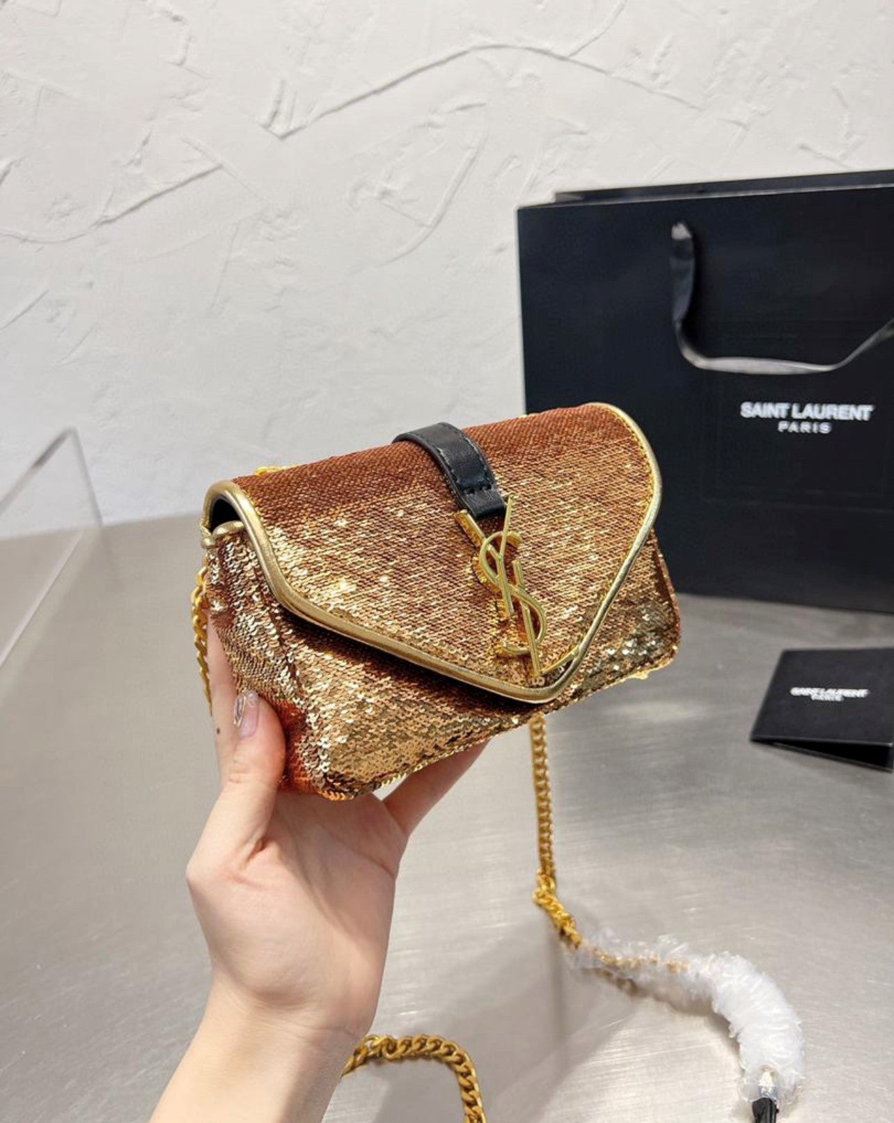 Evening Gold Sequin Bag