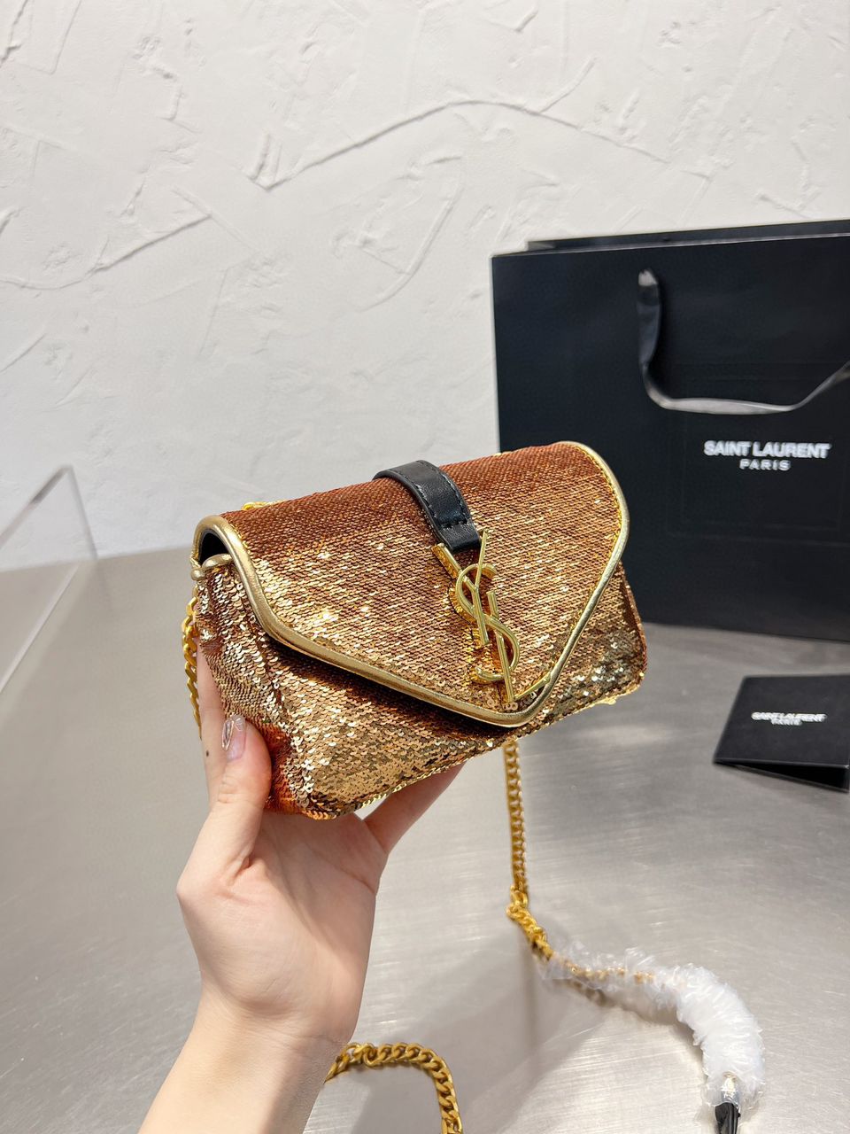 Evening Gold Sequin Bag VIPbrandsforyou